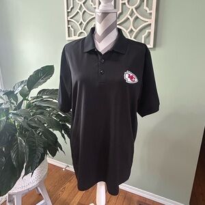 Antigua Black Polo Shirt with KC Chiefs Team Logo
